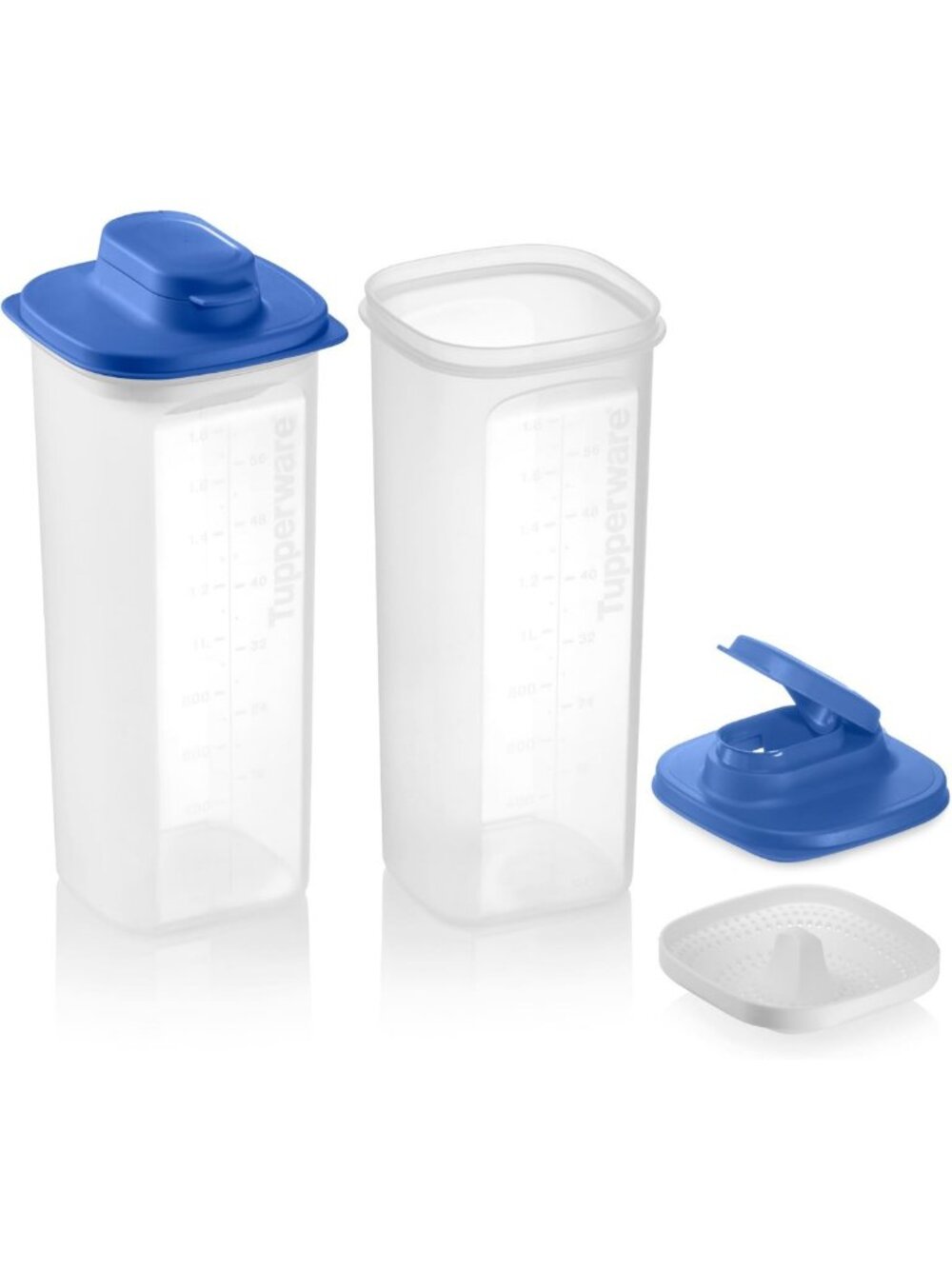 Blue Slimline 2-Pitcher Set, Dishwasher Safe, BPA Free, 2L Capacity, Set of 2